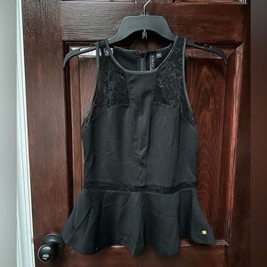 GUESS Lace Inset Peplum Top